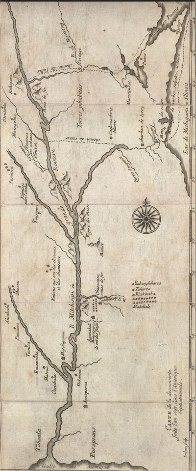 Picture Of Jacques Marquette And Jolliets 1673 Expedition Map